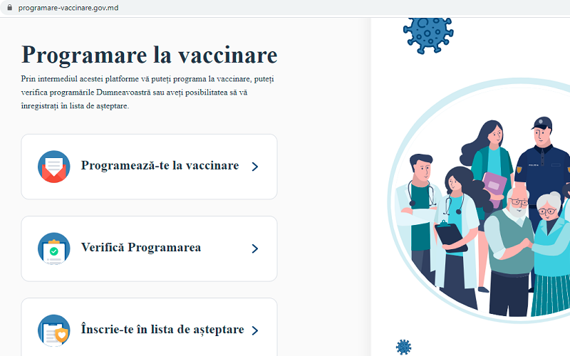 Moldovenii se pot programa, de astăzi, on-line la vaccinare 