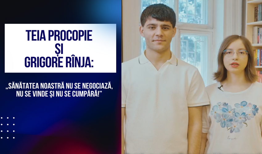 Teia Procopie și Grigore Rînja: „Sănătatea noastră nu se negociază, nu se vinde și nu se cumpără!”