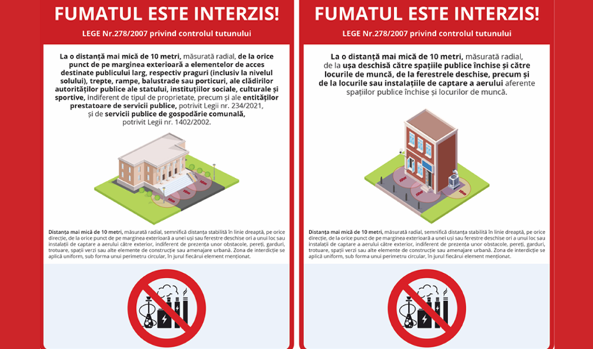 Unde este interzis fumatul? Explicații vizuale pentru fiecare spațiu prevăzut de lege