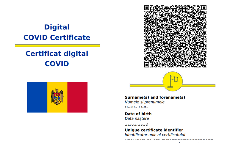 Uniunea Europeană recunoaște Certificatul Covid-19 emis de autoritățile din Republica Moldova