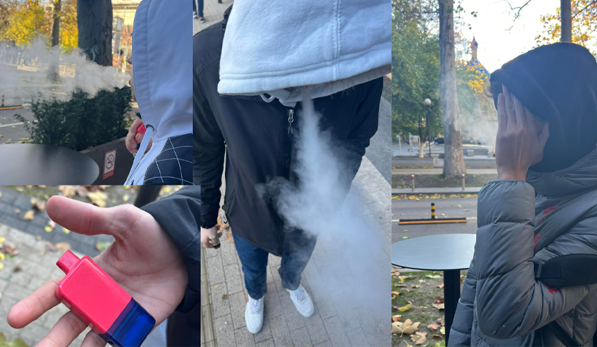 Tot mai mulți copii din Moldova fumează țigări electronice. „Fumez din plictiseală. Când nu ai ce face, stai pe rețele, mai tragi câte un fum”